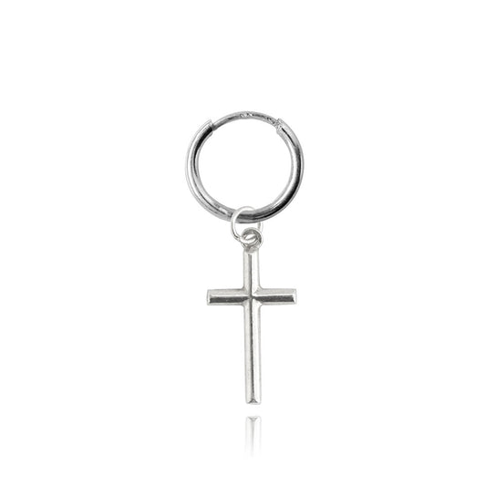 Holy Silver Hoop - Cross
