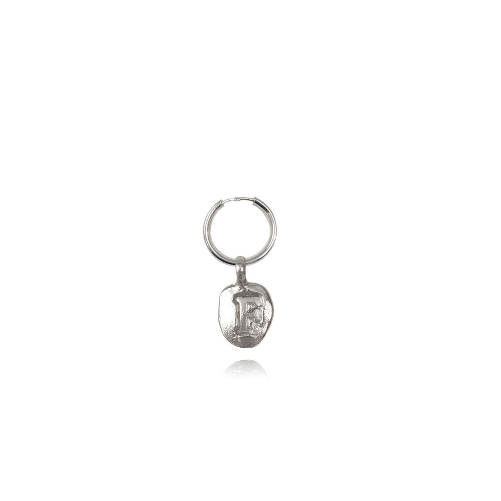 Zoe F Silver Hoop
