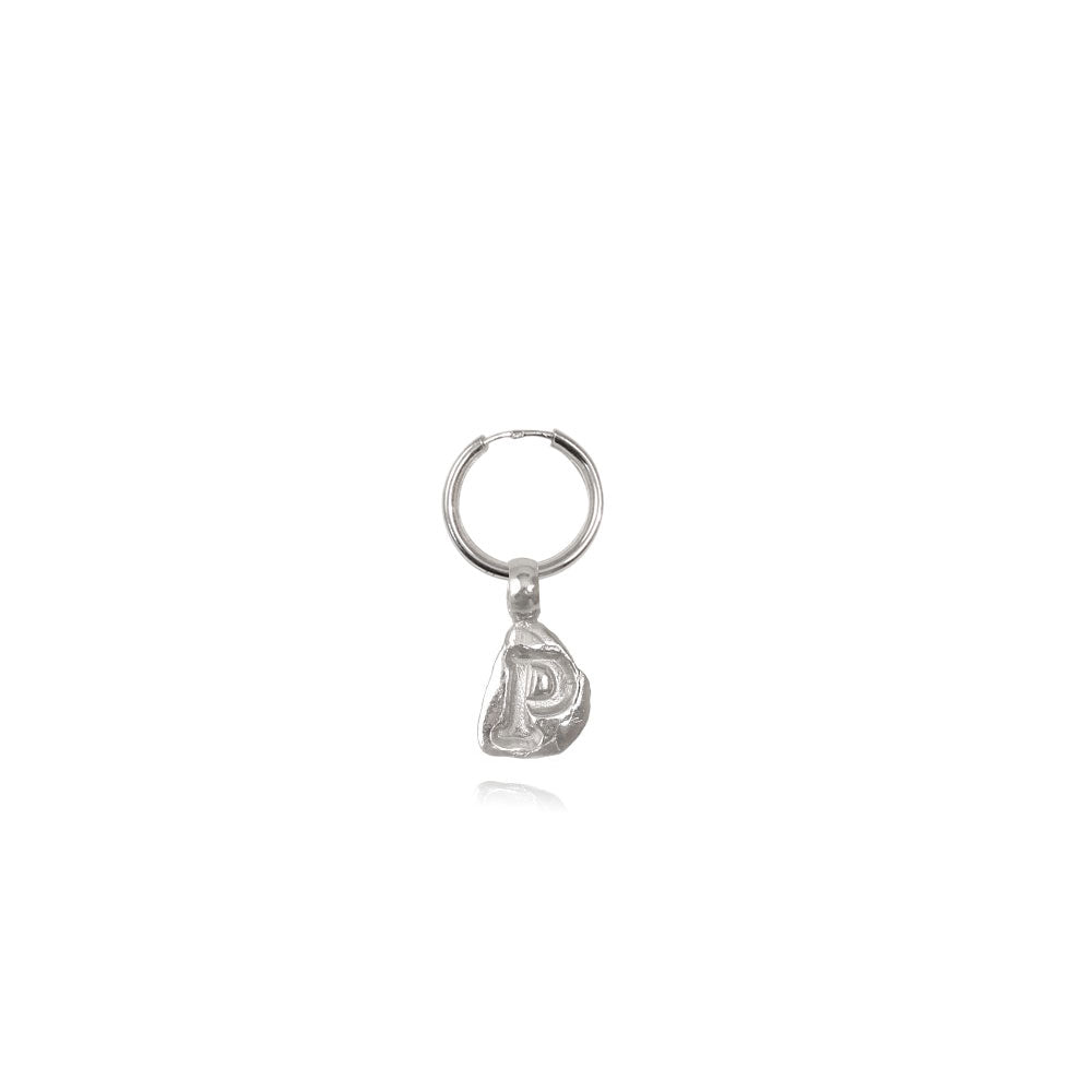 Zoe P Silver Hoop