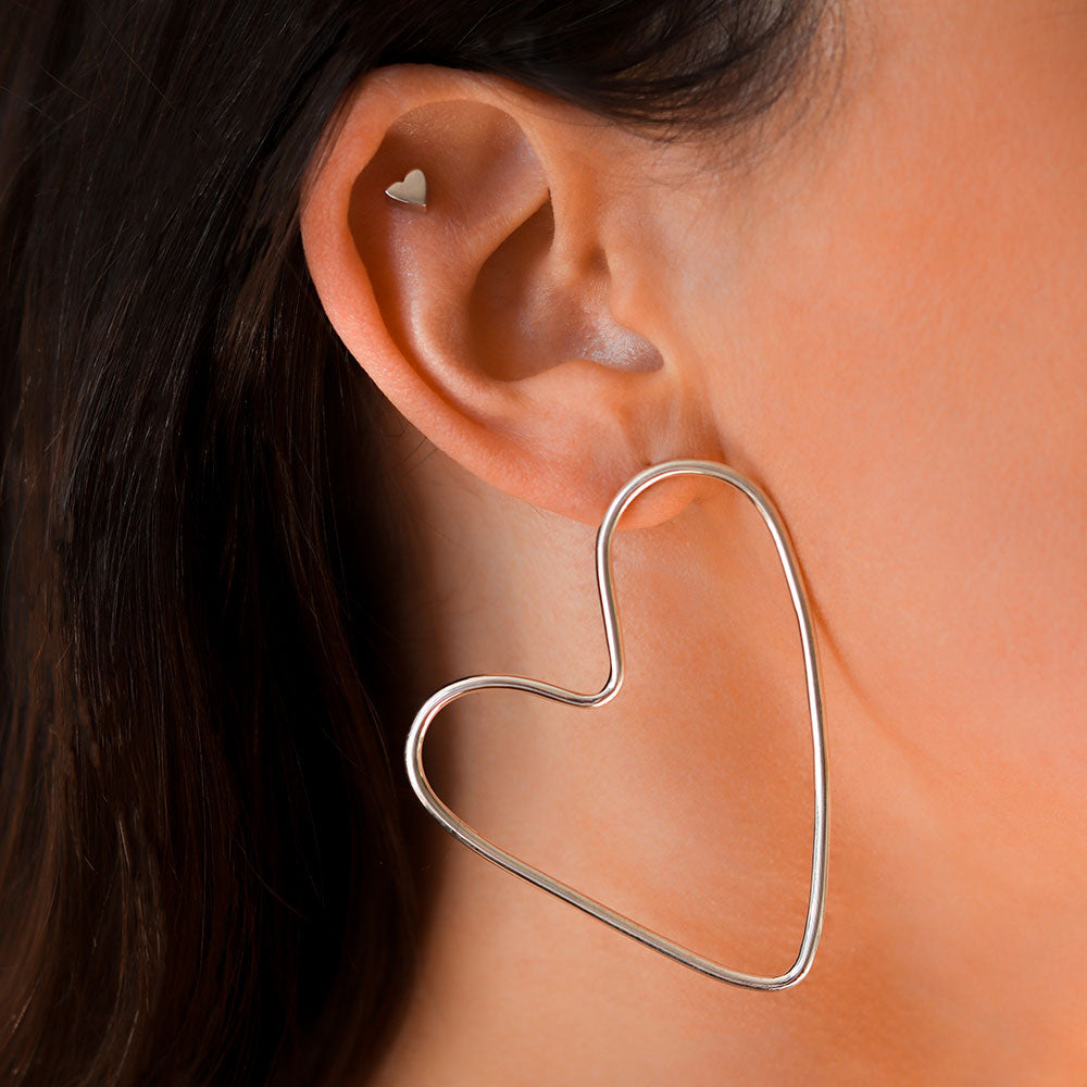 Harper Silver Big Earrings