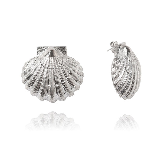 Olivia Silver Earrings Seashell