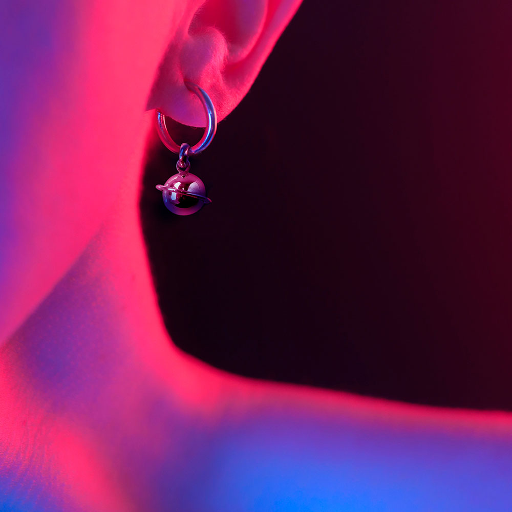 Stella Silver Hoop - Saturn
