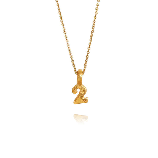 Zoe Lucky Number 2 Gold Necklace