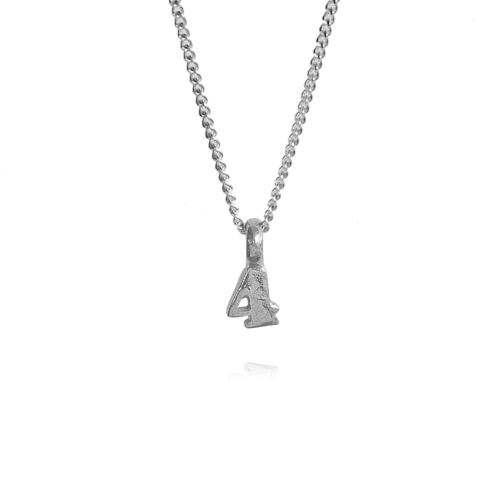 Zoe Lucky Number 4 Silver Necklace