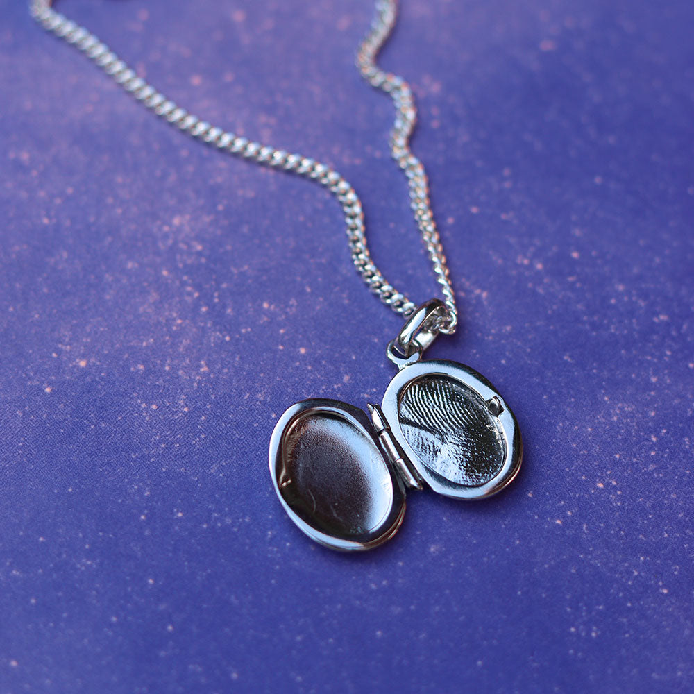 Fingerprints Locket Silver Pendant MELJEWEL