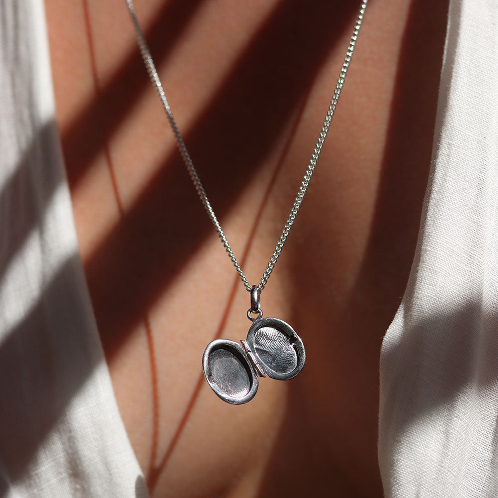 Fingerprints Locket Silver Pendant