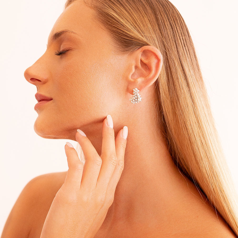 Ariel Silver Earrings - Stone