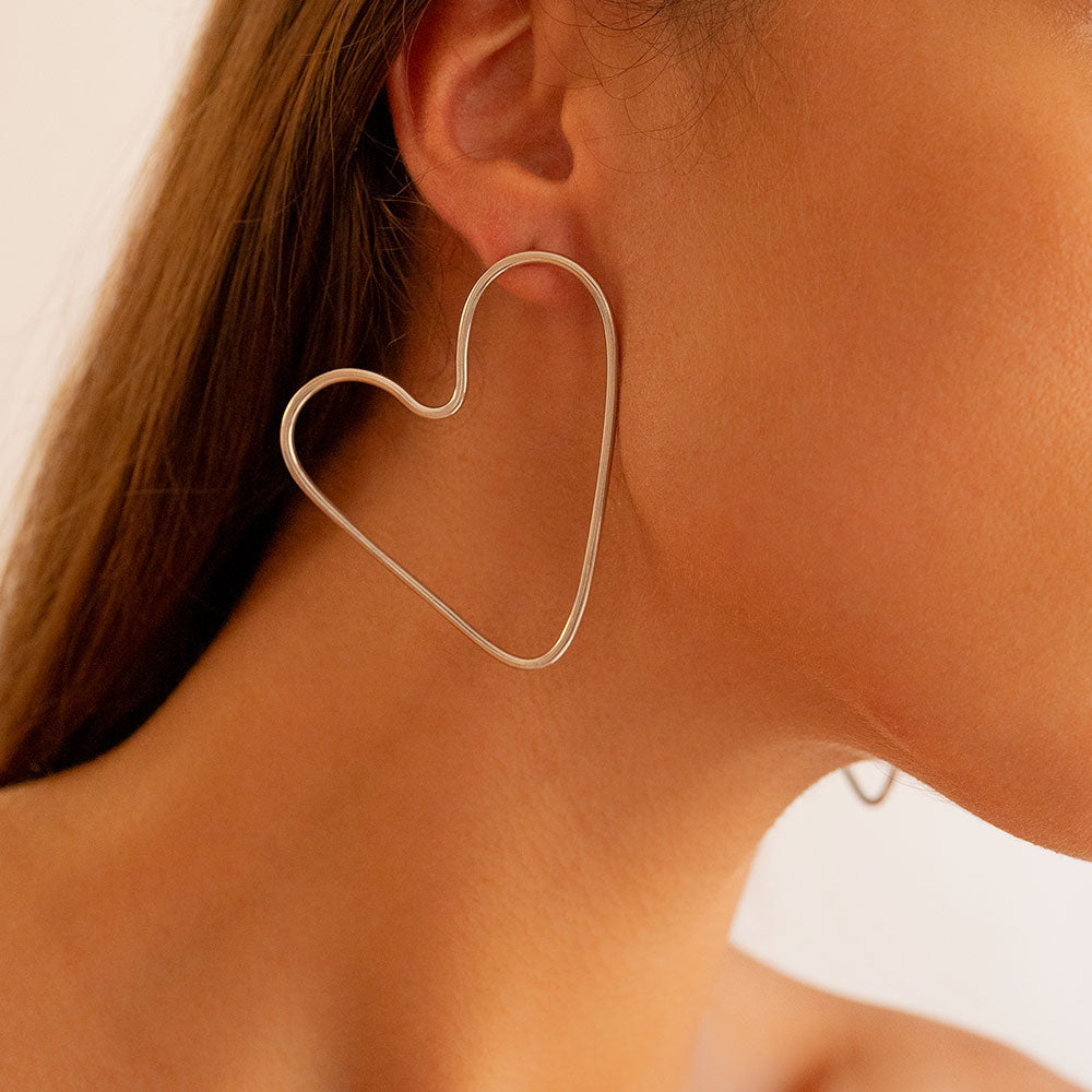 Harper Silver Big Earrings