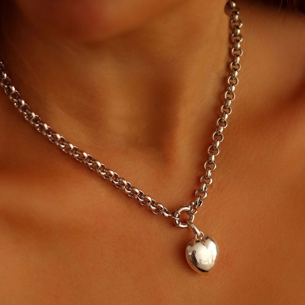 Harper Silver Pendant - Medium Heart