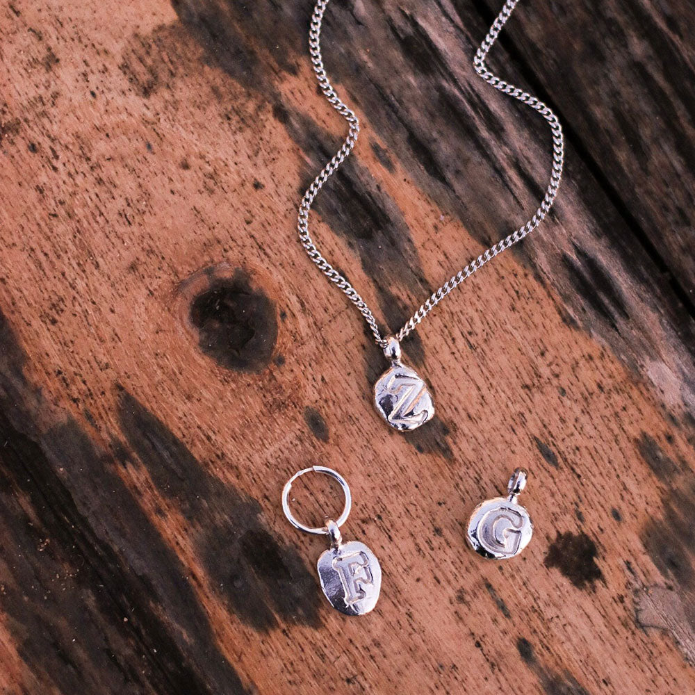 Zoe F Silver Hoop