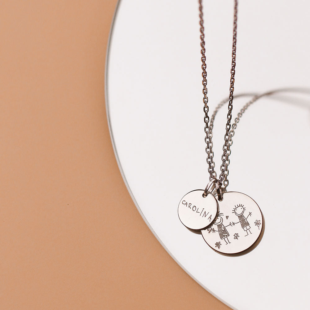 Memorable Print Bespoke Silver Necklace