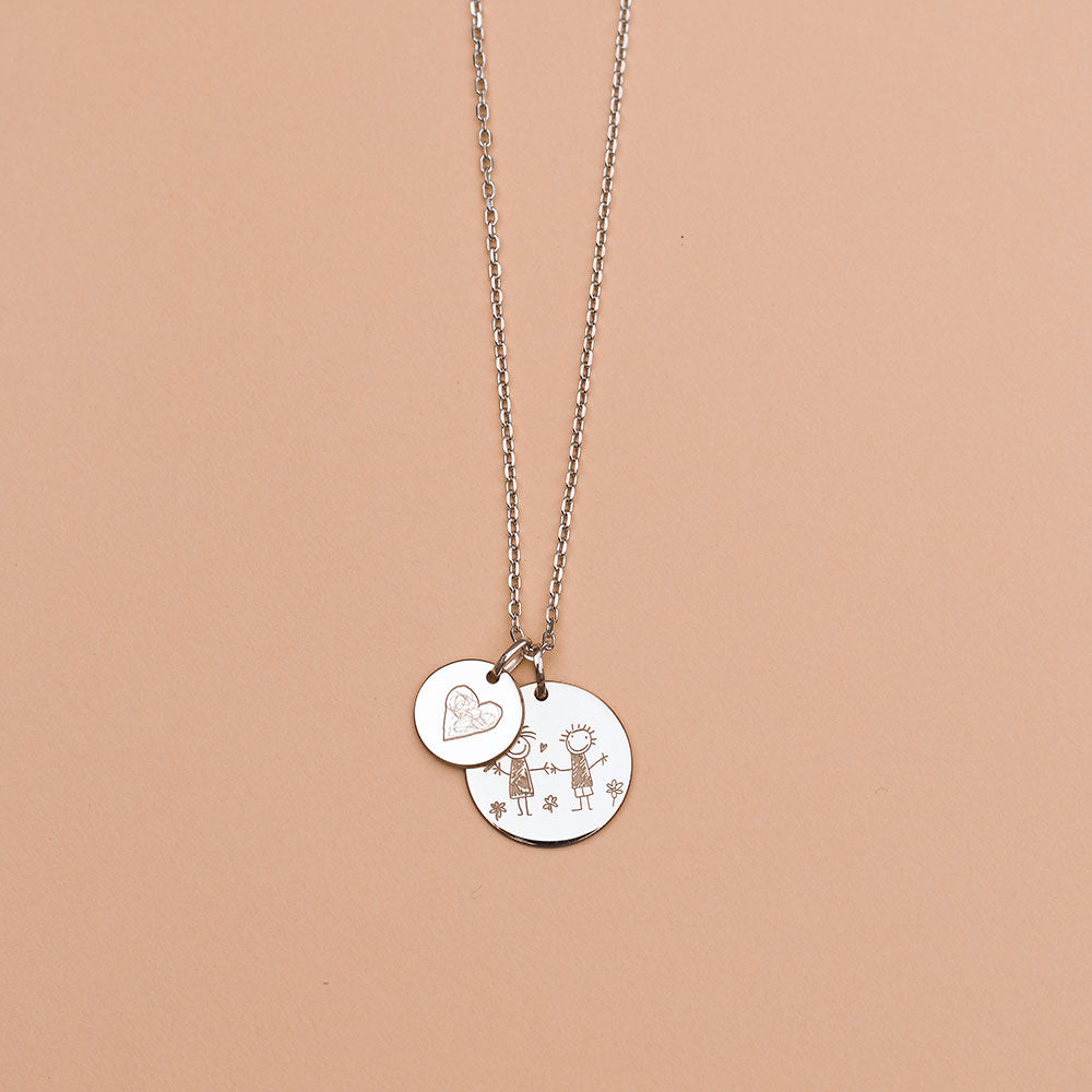 Memorable Print Bespoke Silver Necklace