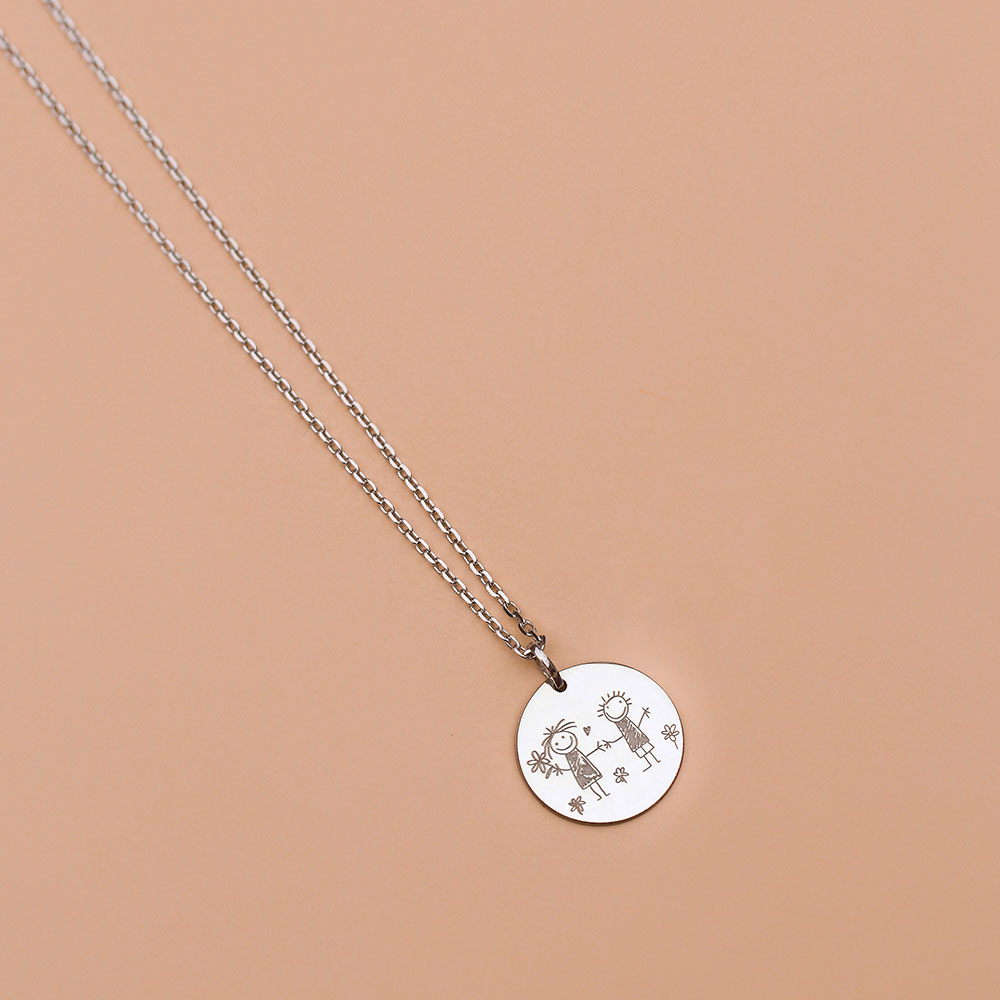 Memorable Print Bespoke Silver Necklace