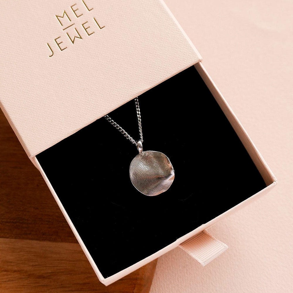 mel jewel bespoke silver necklace fingerprint pendant medalha impressão digital em prata marca portuguesa