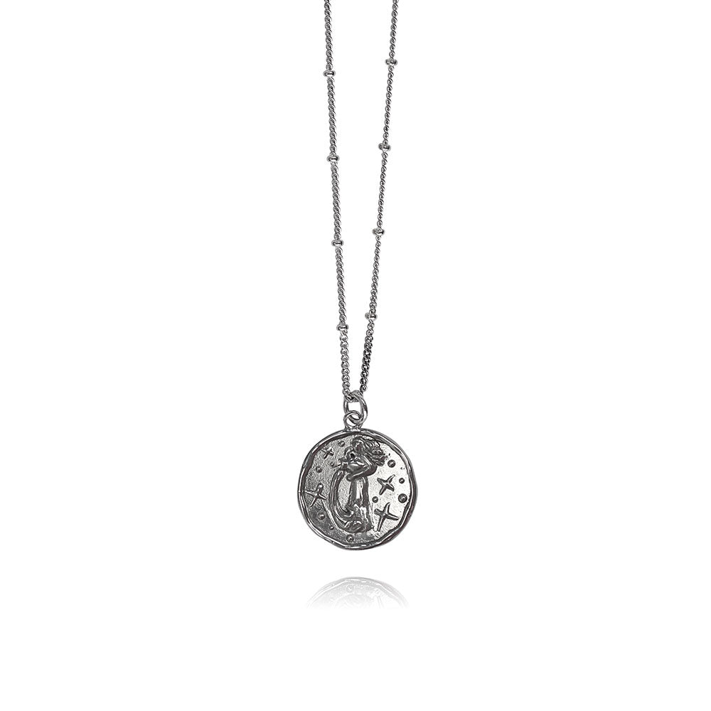 Luna Silver Necklace Aquarius
