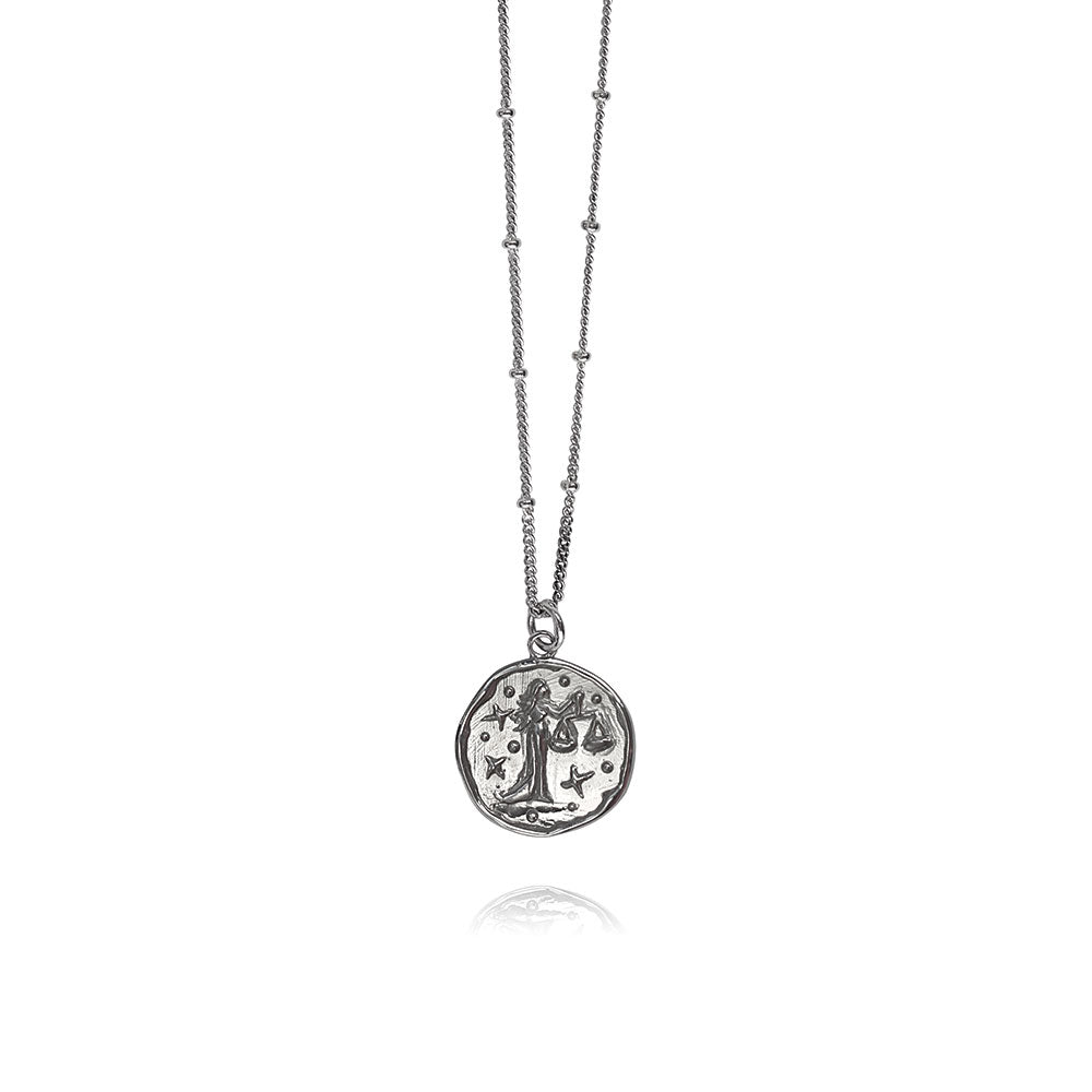Luna Silver Necklace Libra