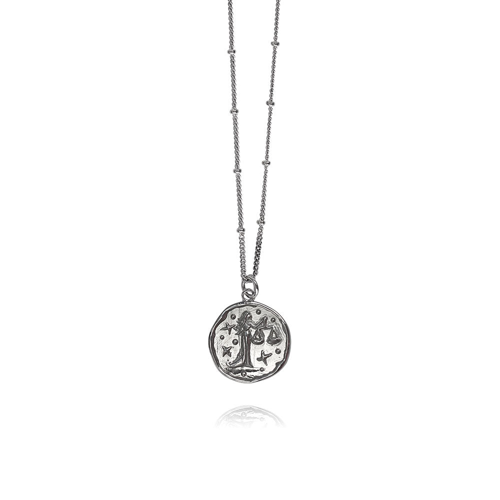 Luna Silver Necklace Libra
