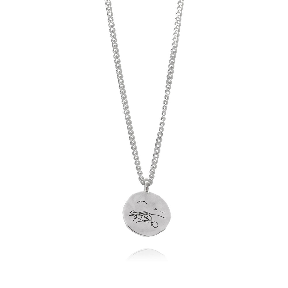 Memorable Print Bespoke Silver Necklace