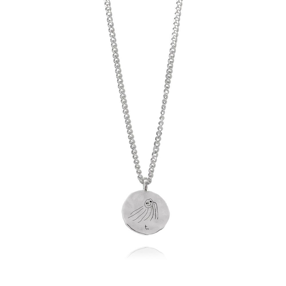 Memorable Print Bespoke Silver Necklace