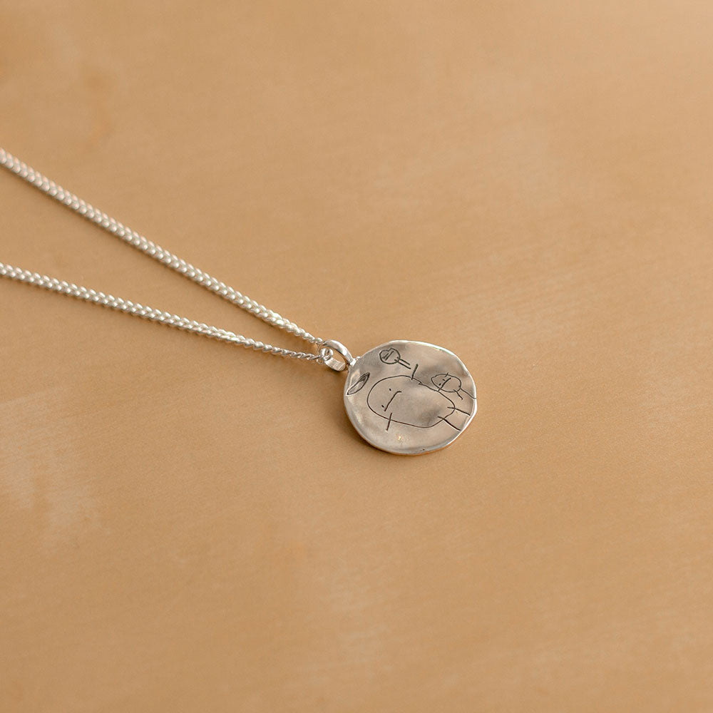 Memorable Print Bespoke Silver Necklace