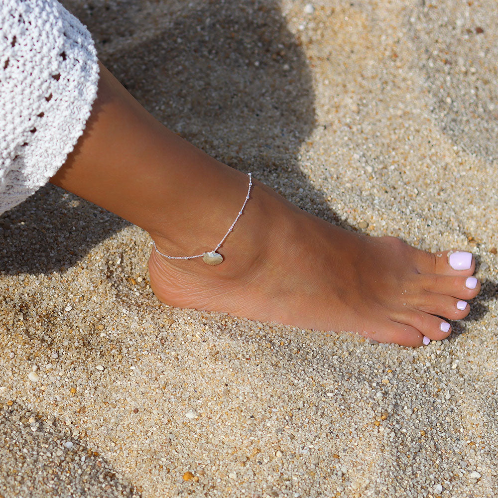 Olivia Silver Anklet Seashell