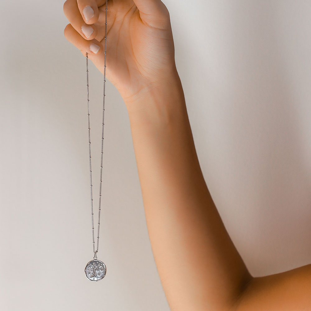 Luna Silver Necklace Libra