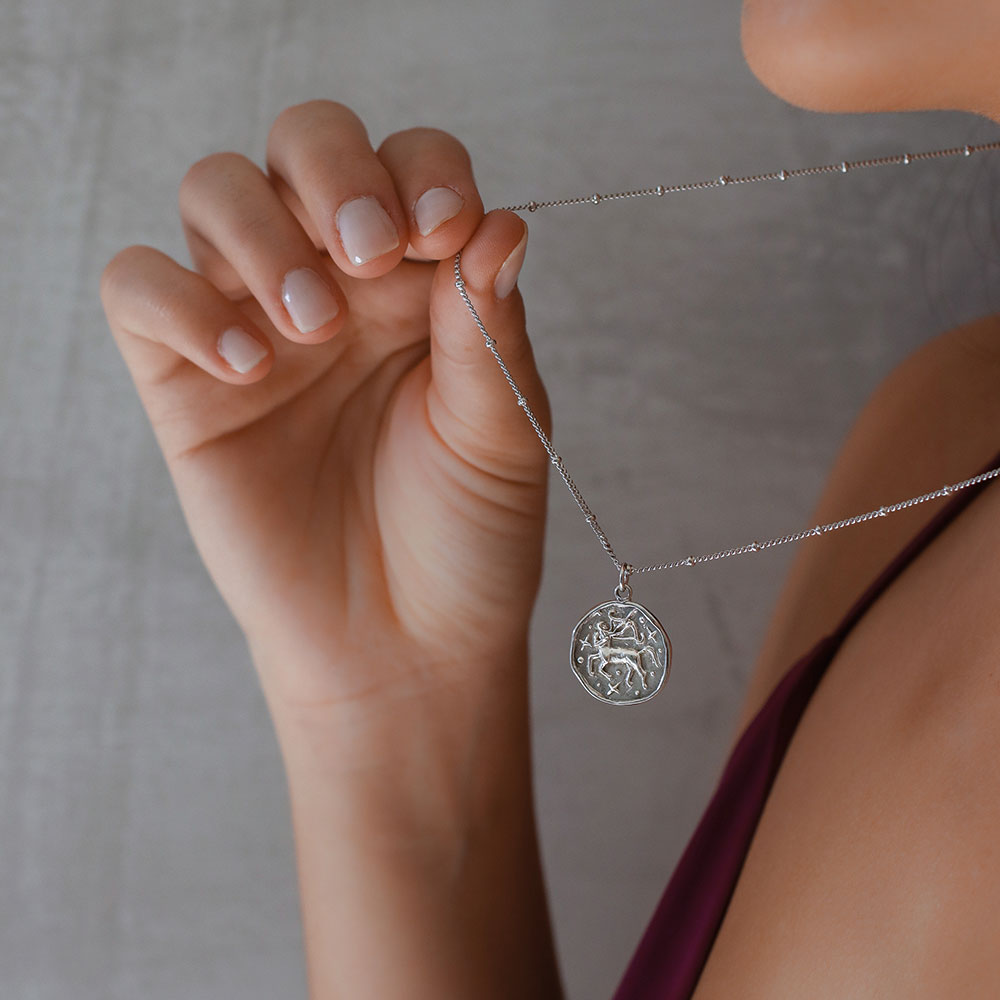 Luna Silver Necklace Sagittarius