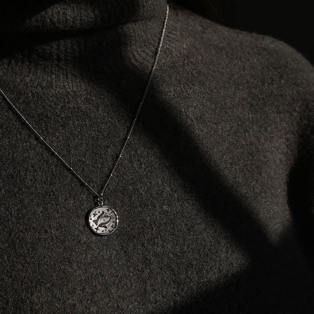 Luna Silver Necklace Pisces
