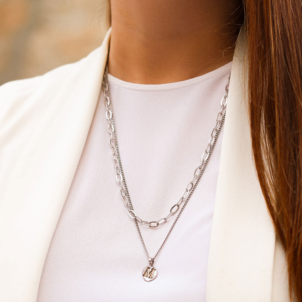 Zoe M Silver Necklace