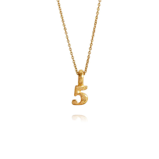 Zoe Lucky Number 5 Gold Necklace