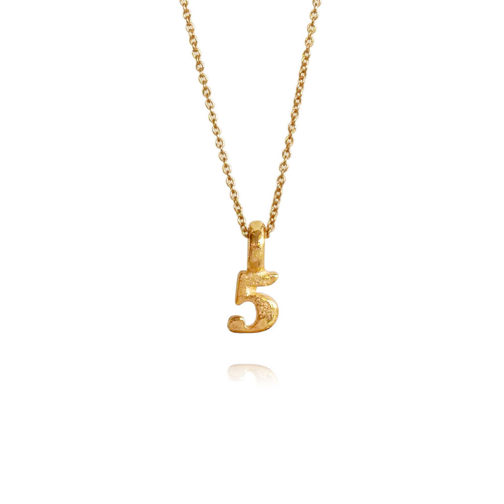 Zoe Lucky Number 5 Gold Necklace
