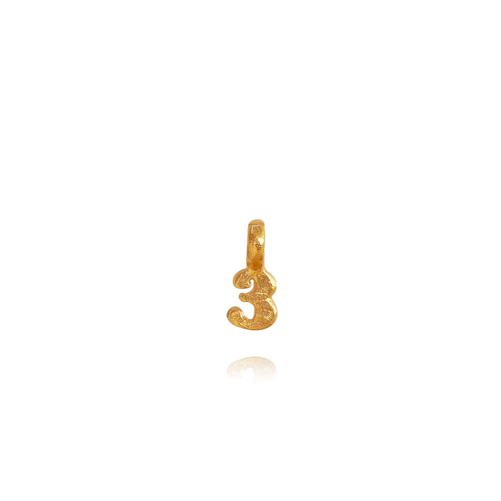 Zoe Lucky Number 3 Gold Necklace