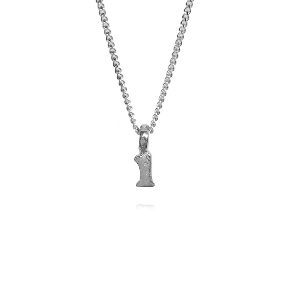 Zoe Lucky Number 1 Silver Necklace