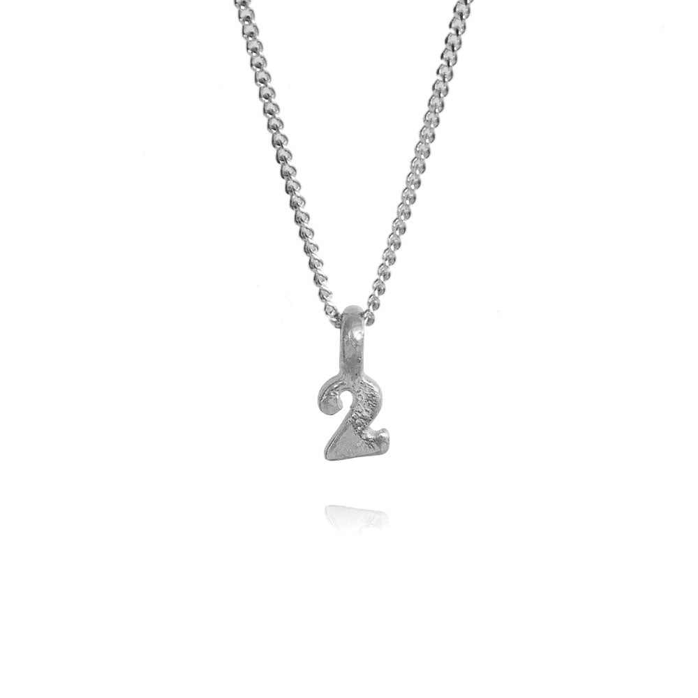 Zoe Lucky Number 2 Silver Necklace