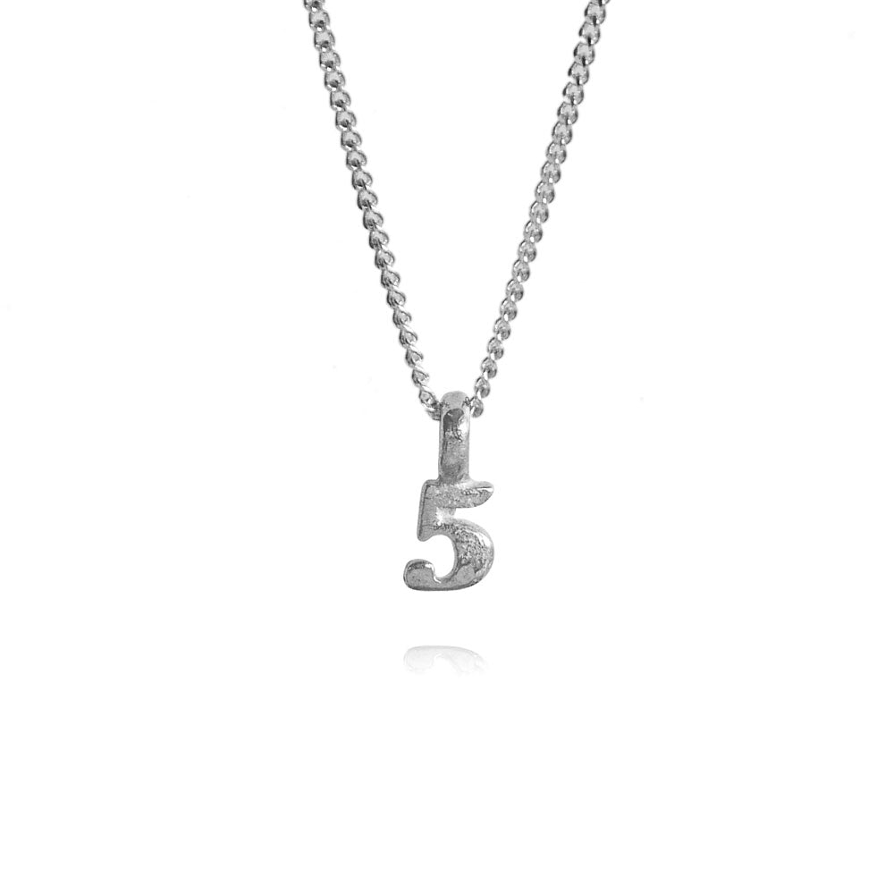 Zoe Lucky Number 5 Silver Necklace