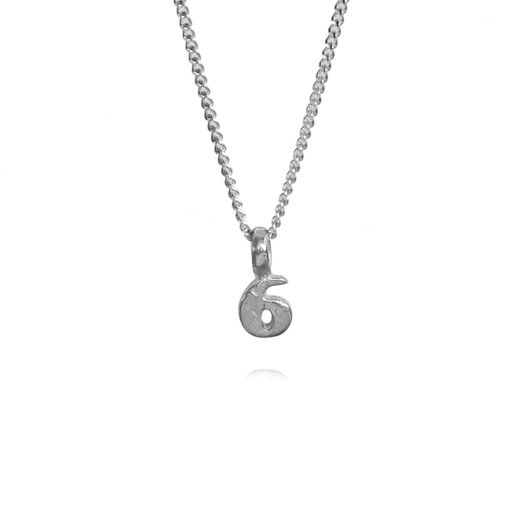 Zoe Lucky Number 6 Silver Necklace