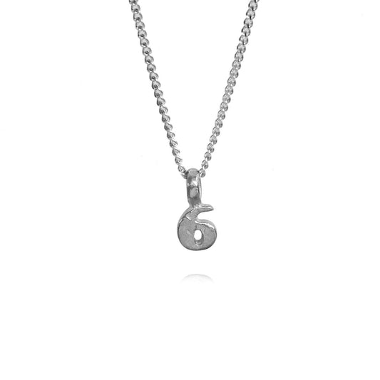 Zoe Lucky Number 6 Silver Necklace