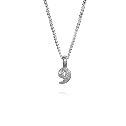 Zoe Lucky Number 9 Silver Necklace